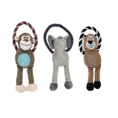 Squeaky Plush Rope Dog Toy