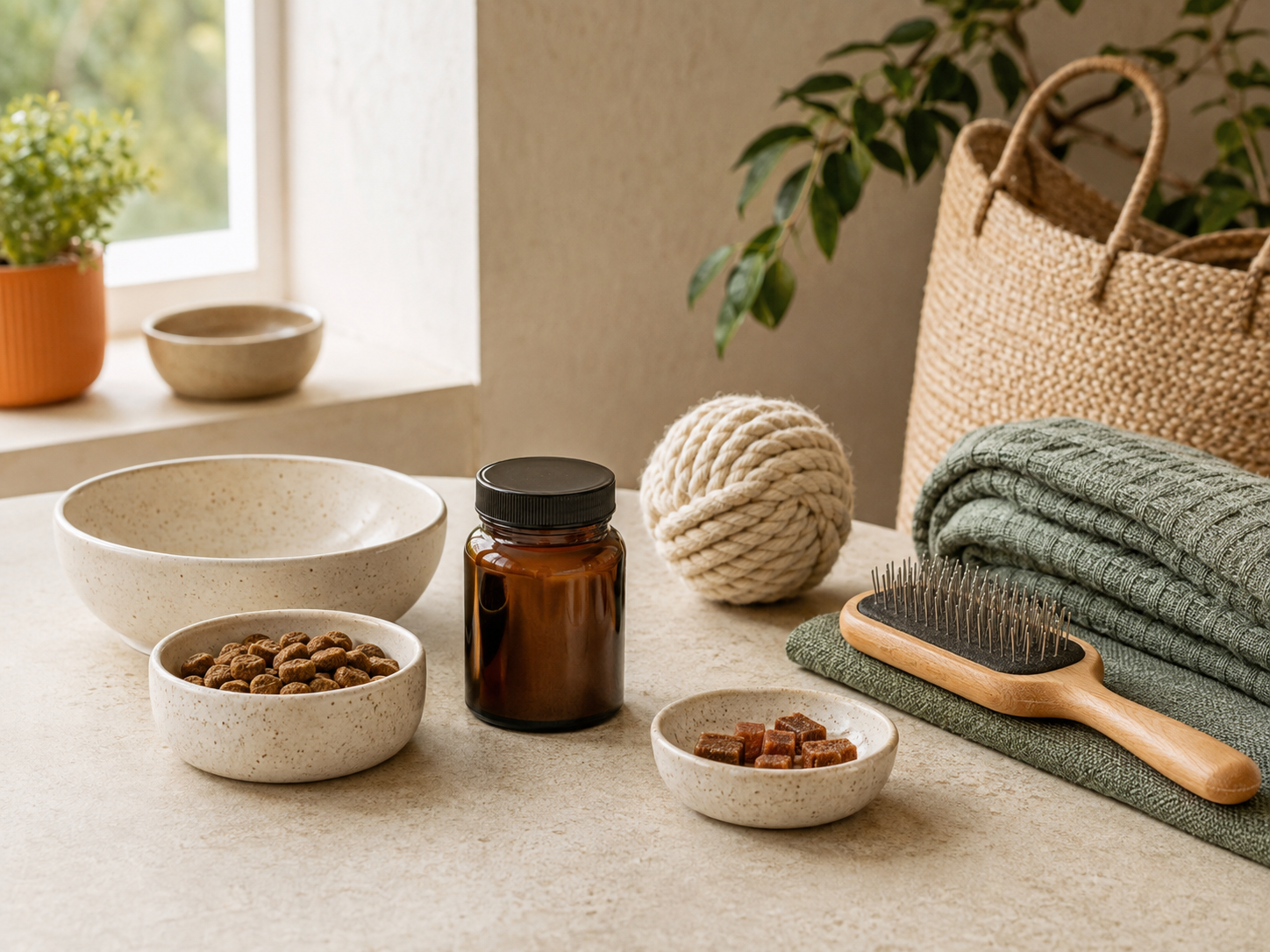 A thoughtful selection of pet bowls, grooming supplies, toys and everyday wellness essentials