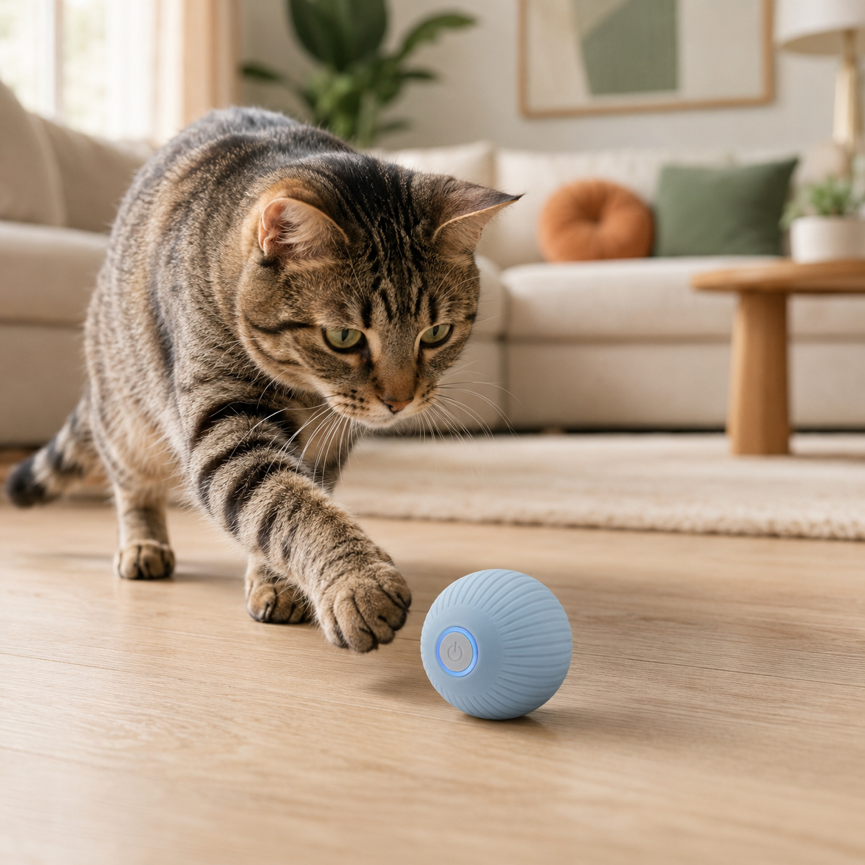 Rechargeable interactive cat ball toy
