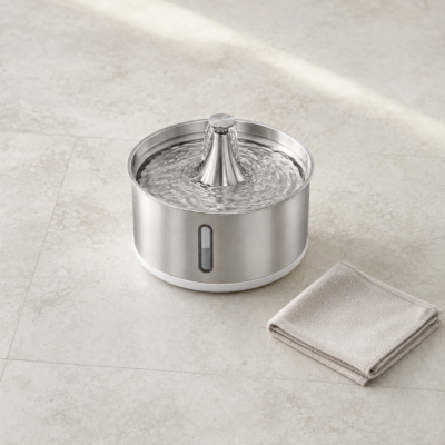 Stainless steel cat water fountain with circulating water