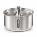 Stainless steel pet water fountain in a clean home