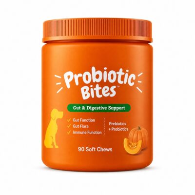 Daily Probiotic Bites for dogs in pumpkin flavor, 90 soft chews