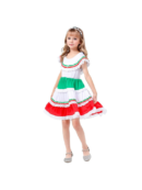Girls Mexican Festival Lace Dress - Carnival & Cultural Costume