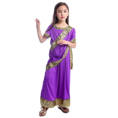 Girls Indian Princess Costume - Kids Bollywood Dress-Up Outfit