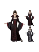 Children’s Halloween Witch Costume - Medieval Retro Lace Long Skirt Dress
