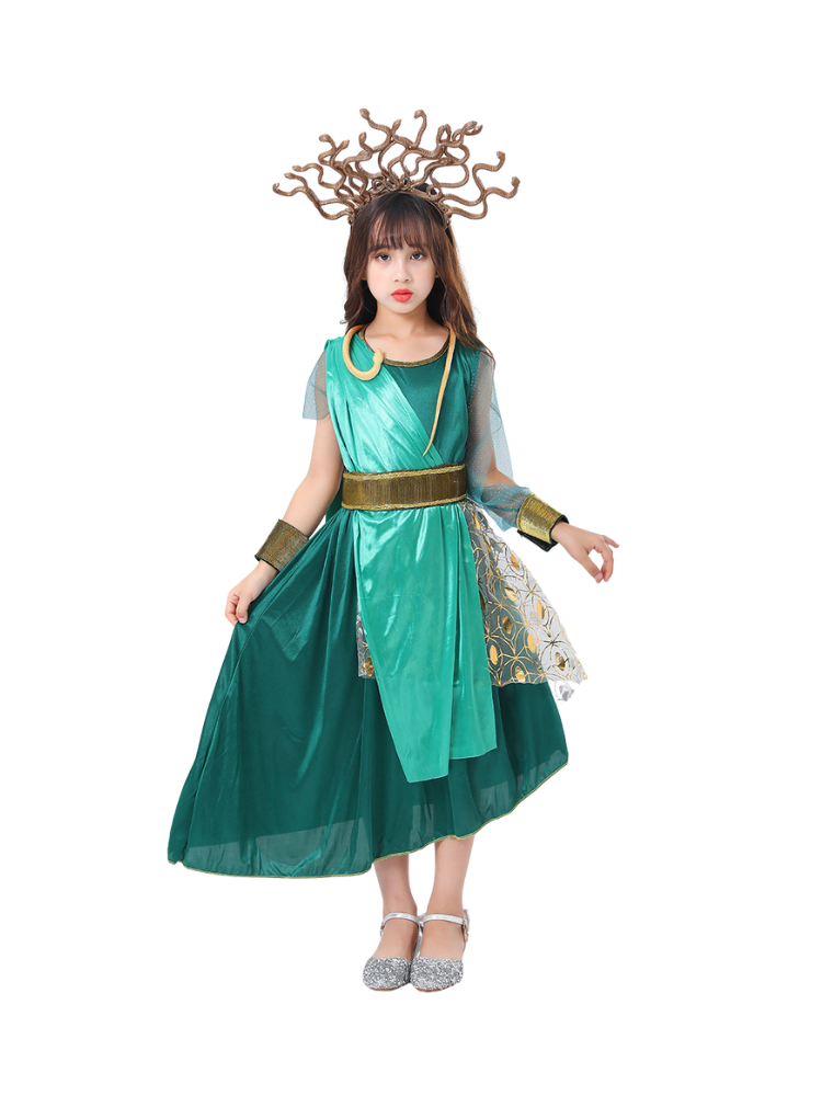 Girls Medusa Costume - Ancient Greek Mythology Halloween Outfit - Image 3