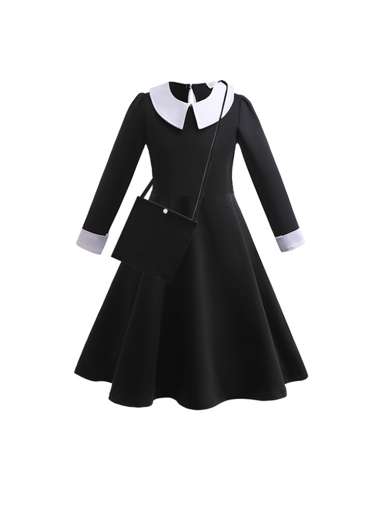 Children’s Wednesday Addams Costume - Girls COS Halloween & Stage Dress - Image 3