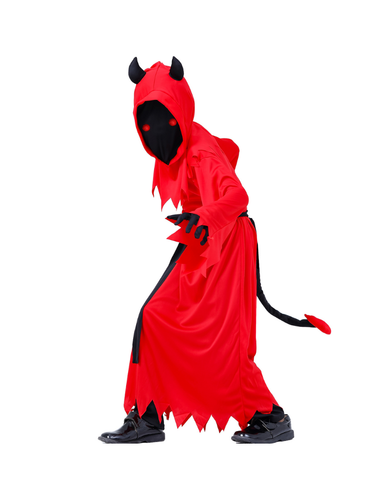 Demon Horror Costume - kids Halloween Glowing Red Eyes - Image 4